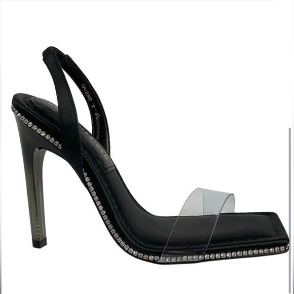 GOOD AMERICAN Ombré Heel Black Slingback PVC Heels By Khloe Kardashian NEW - Picture 3 of 3